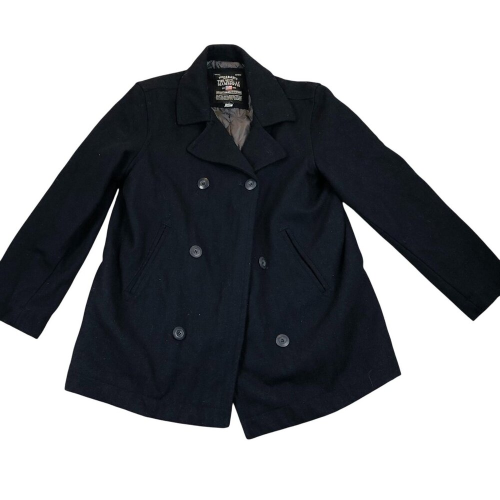 Steve & Barry's Men's Peacoat Woolly Mammoth Jacket Medium Black Quilted